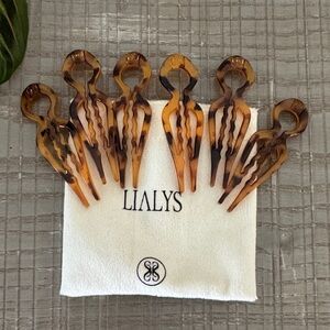 Set of SIX, brand new. LIALYS Prestige Hair Pins in Tortoise Brown